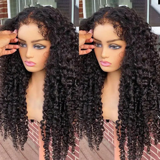Afro Kinky Curly Wig 13x6 Hd Human Hair Glueless 13x4 4c Edges Lace Front Wigs For Women 30 Inch Deep Wave Frontal Wig On Sale