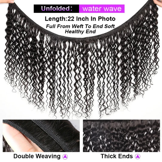Water Wave Bundles 12A Brazilian Human Hair Weave 1/3/4PCS Deep Kinky Curly Hair 100g/pc Cheap Virgin Hair Extensions Natural