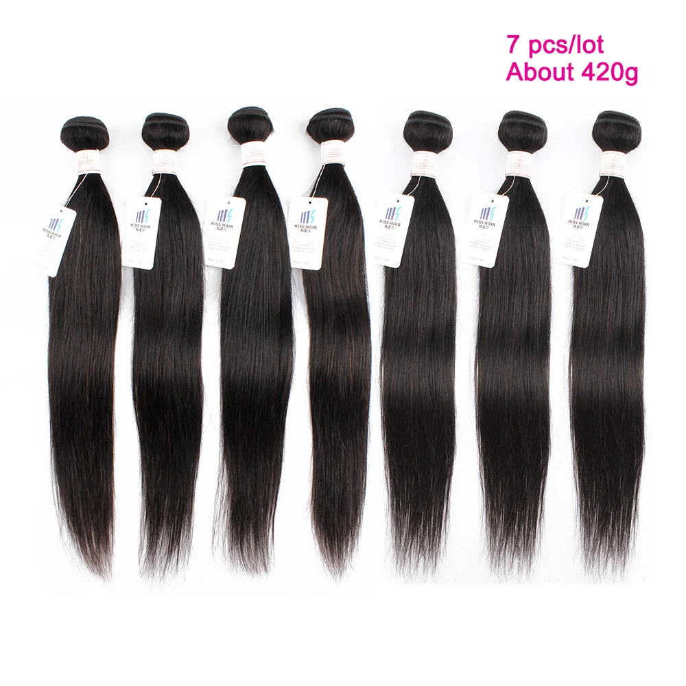 Natural Black Human Hair Bundles 1pc/ 3pcs/ 5pcs/ 7pcs Per Lot 12-22 Inch Remy Indian Hair Double Weft Bone Straight Extensions