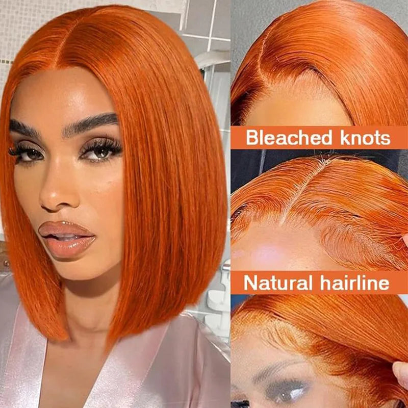 Lace Front Short Bob Wig Indian #350 13X4 Straight T Part Lace Transparent Frontal Wigs Human Hair For Black Woman