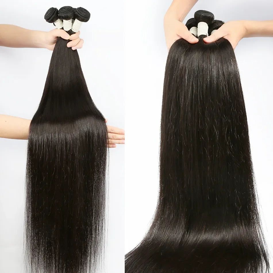12A Straight Human Hair Bundles 30 inch Hair Long Thick Natural Cheap Brazilian Hair Weave Extensions 100g