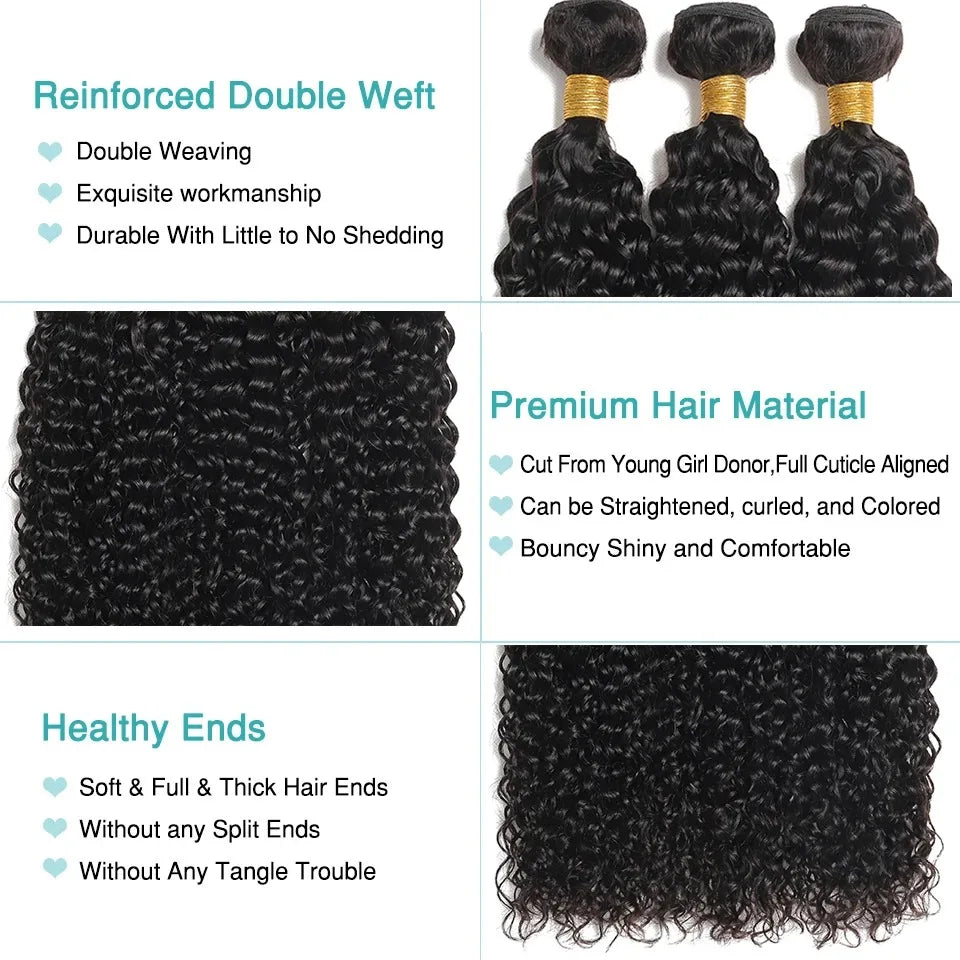 Mongolian Afro Kinky Curly Bundles 1/3/4PCS Human Hair Extensions 100% Unprocessed Virgin Human Hair Weave Bundles Jerry Curl