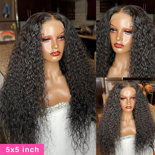 360 Curly Human Hair Wigs For Black Women Human Hair 4x4 5x5 Water Wave Lace Closure Wig 13x4 13x6 Hd Deep Wave Lace Frontal Wig