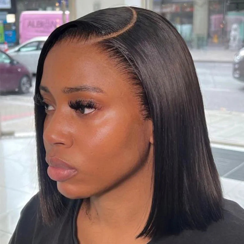 Hot Sale Short BOB Wig T Part Side Part Bob Wigs Lace Frontal Cuticle Aligned Pre Plucked Brazilian Human Hair for Black Women